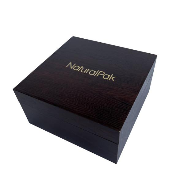 Custom Wine Red Wood Paper Packaging Box Silver Metal Logo Watch Set Box