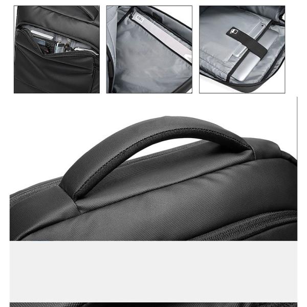 Large Capacity Work Computer Backpack , Unisex Nylon Business Laptop Rucksack