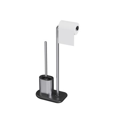 Bathroom Paper Holder Stainless Steel Compact TPR Toilet Brush Holder SET