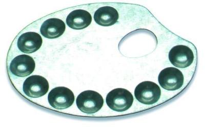 Economical White Metal Paint Palette 12 Wells , Metal Watercolor Palette With Mixing Areas