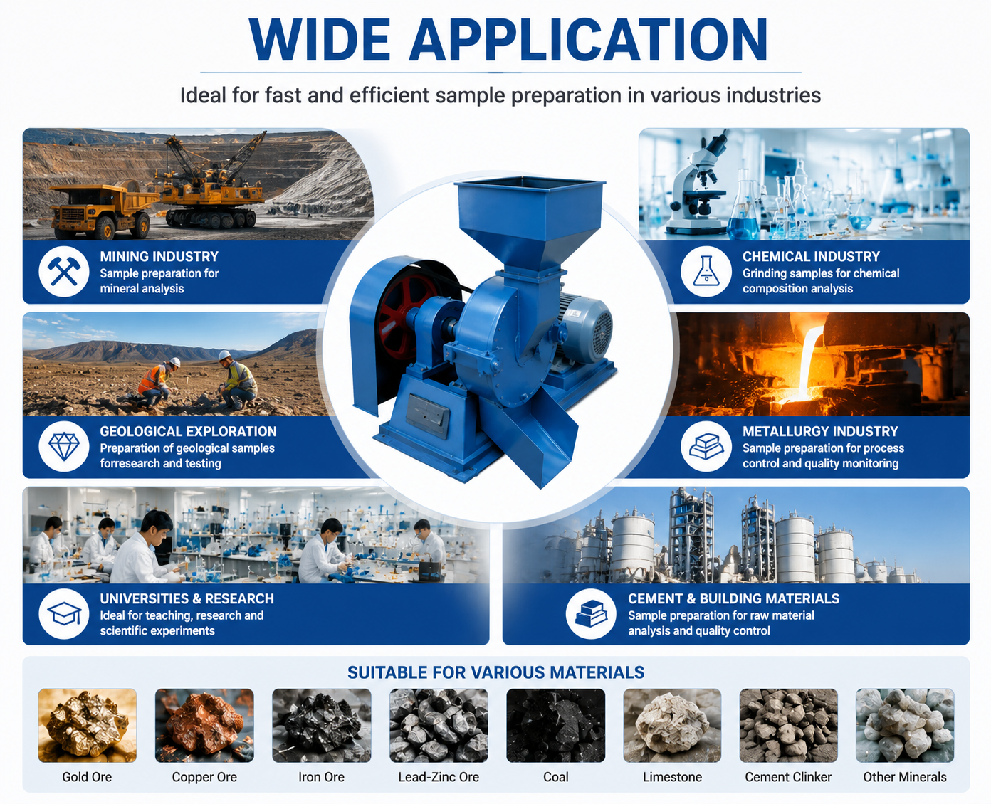 Laboratory Disc Pulverizer for Mineral Sample Preparation XPF Series Rock Crusher