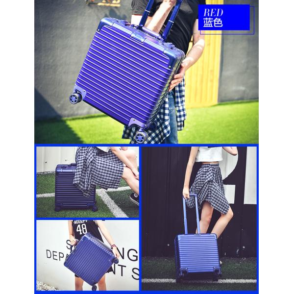 Equipaje de 18 pulgadas, equipaje de embarque pequeño multifuncional, maleta de aluminio para negocios, contraseña para hombres y mujeres 17 caja dura de viaje