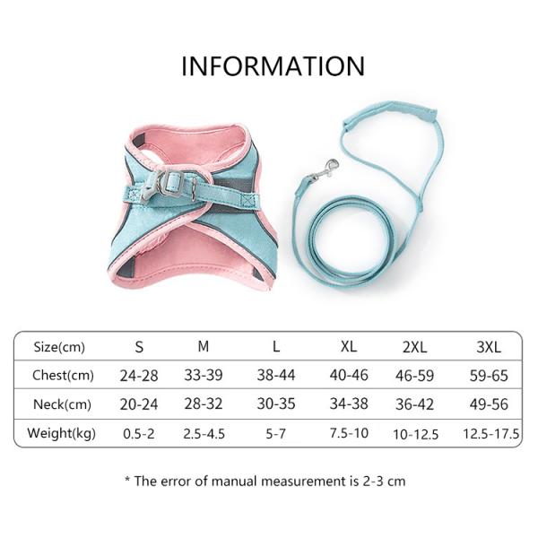 Lovely Adjustable Pet Harness Soft Nylon Mesh Reflective Cat Harness Leash Set