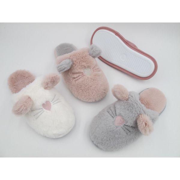 OEM Womens House Slippers With Bow Trims Comfortable Feeling