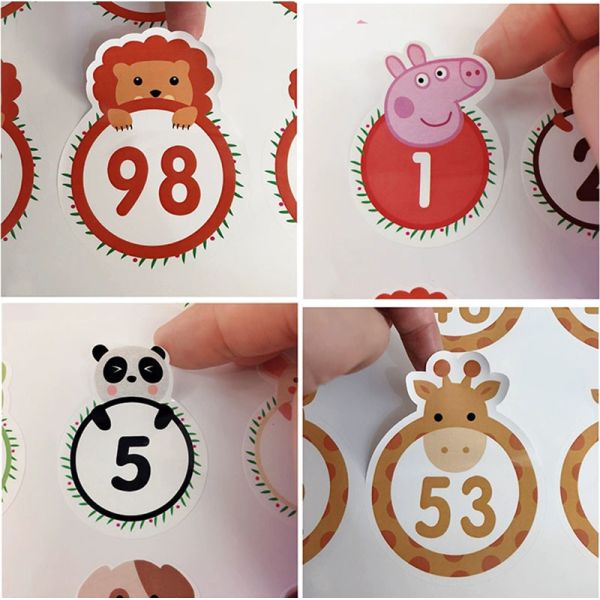 Self Adhesive Peel Off PVC Label Sticker Arabic Number Temporary Stickers