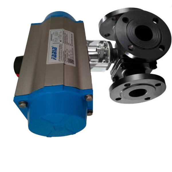 High Temperature High Pressure Ball Valves Pneumatic Three-Way Flange