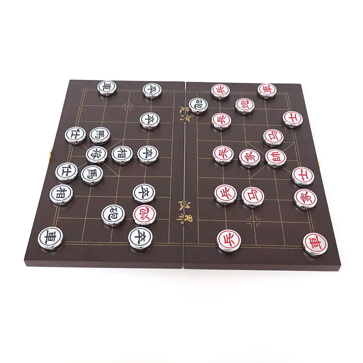 Exquisite Modern Chinese Chess Set with MDF & Zinc-Alloy Pieces and Customized Logo