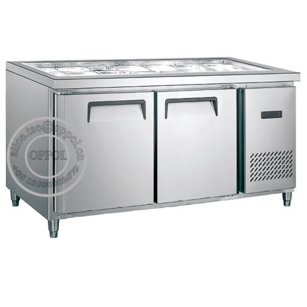 OP-A604 CE Approved Double Doors Stainless Steel Workbench Refrigerator