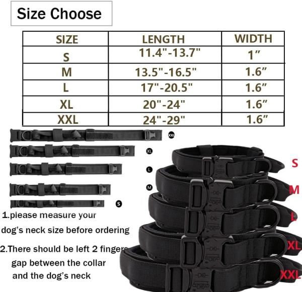 Tactical Dog Collar Military Dog Collar Nylon Dog Collar Heavy Duty Metal Buckle with Handle for Dog Training