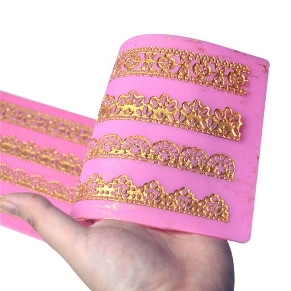 OEM / ODM Silicone Cute Cake Lace Mat , Silicone Lace Mats For Cake