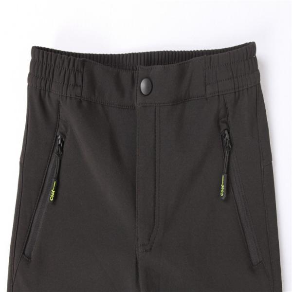Black Kids Softshell Pants 92% polyester 8% elastic Children's Winter Clothes
