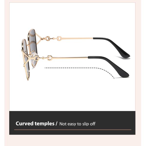 Квадратные солнечные очки рамки металла подгоняли виски изогнутые логотипом