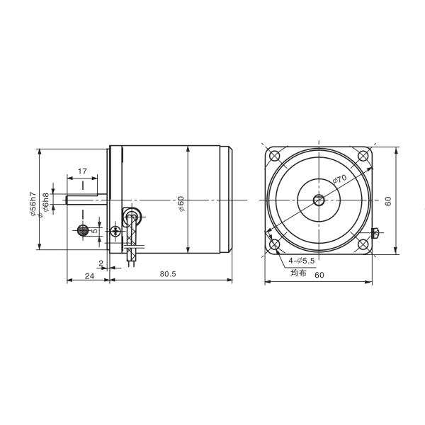 Longitud 68m m 110VAC 220VAC del motor de inducción de la CA de la frecuencia 50Hz para la robótica