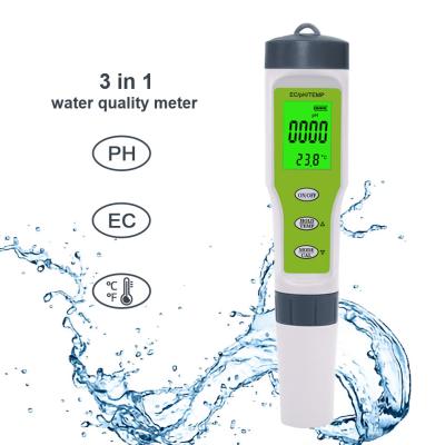 3 - In - 1 Water Quality Tester PH/EC/Temp Meter With ATC For Home Aquarium Lab
