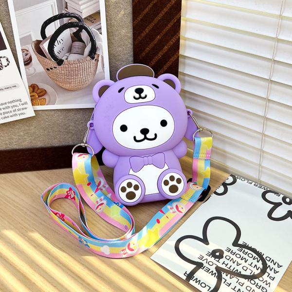 Kawaii Crossbody Bag Cute Shoulder Bag Cartoon Animal Silicone Bag Anime Purse Wallet Girls Kids Birthday Christmas Gift