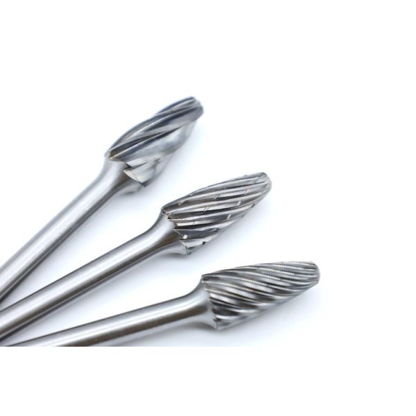 Tree Shape Carbide Rotary Burrs SF-5M For Complex Steel Contour Multi Angle Work