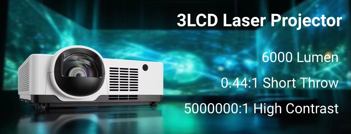 Ceiling Mounted 6000 Lumens Short Throw Laer Projector For Bright Office Boardroom Powerpoint Presentation