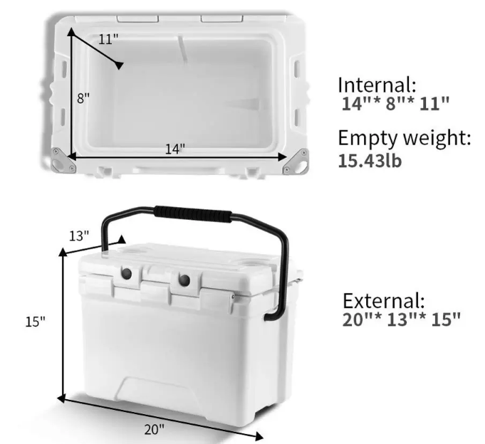 OEM 25QT портативное Roto отлил коробку в форму льда 51.6x33.6x38.3cm