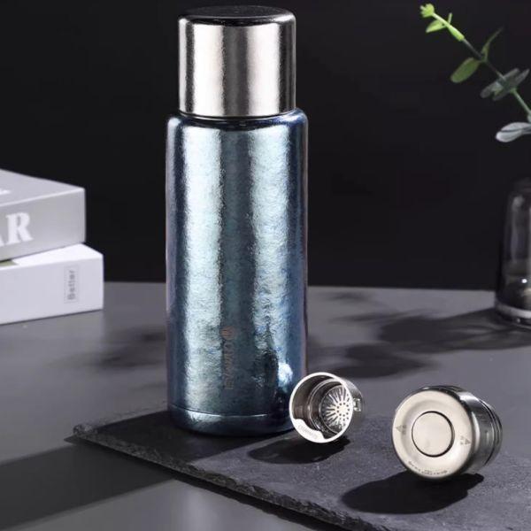 Ultra Light Portable 750ml Insulated Titanium Water Bottle Anti Oxidation Double Wall Titanium Water Bottle Available In Silver Blue And Copper