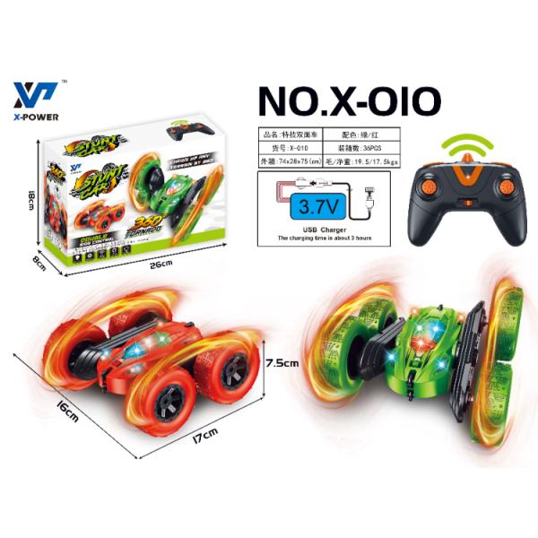 X-010 Rc Mini Stunt Car 2.4ghz Двухсторонний 360-градусный каскадный автомобиль с дистанционным управлением