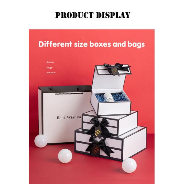 Одежды всех продаж роскошные душат смычка ленты пакета подарка подарочную коробку складчатости картона закрытия установленного магнитную