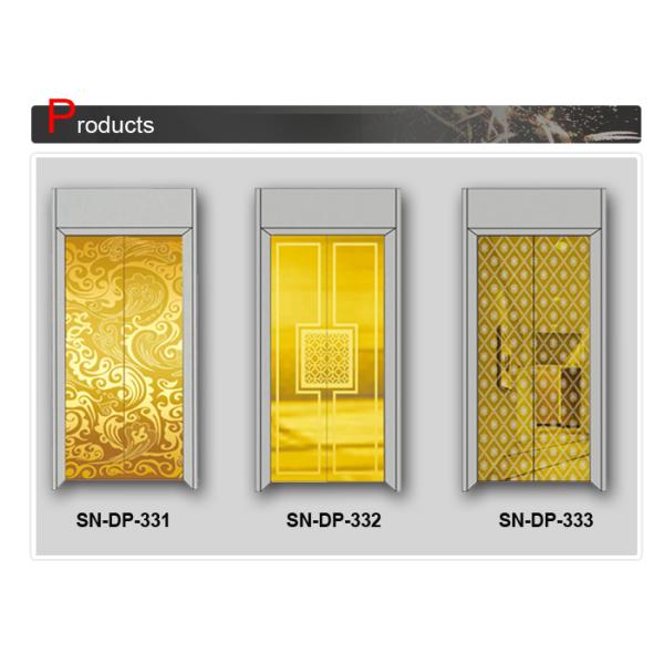 Concave Golden Elevator Cabin Decoration Stainless Steel Door Plates