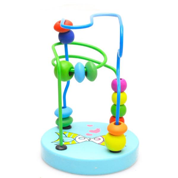 Big Bricks 9.3cm Wooden Around Beads Toy Colored ISO9001