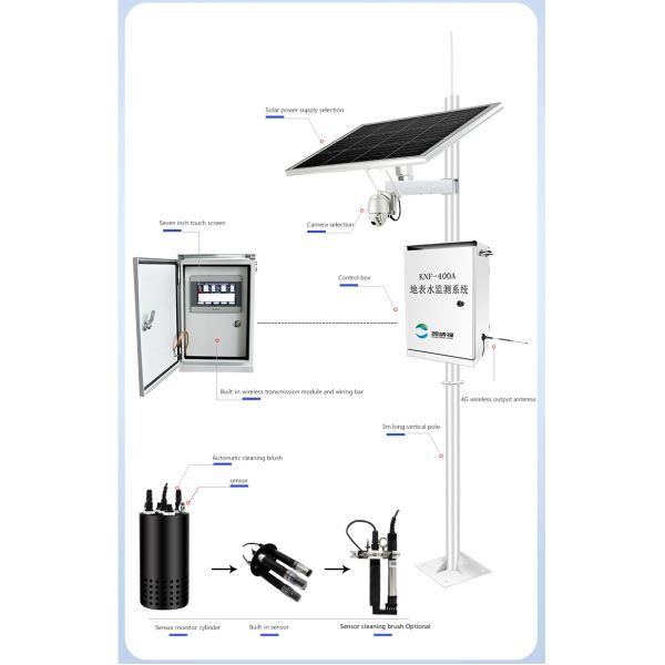 River Online Water Quality Monitoring Equipment Instruments Solar Power Supply Custom