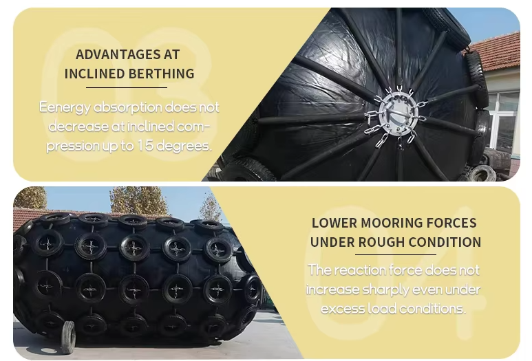 150X100X100 cm Pneumatic Rubber Fender with Tyres and Chains for Marine