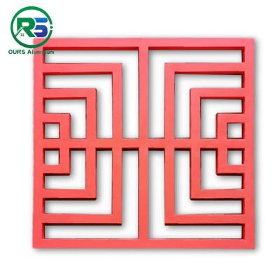 Square Aluminum decorative metal window grilles 4.0mm Chinese Style
