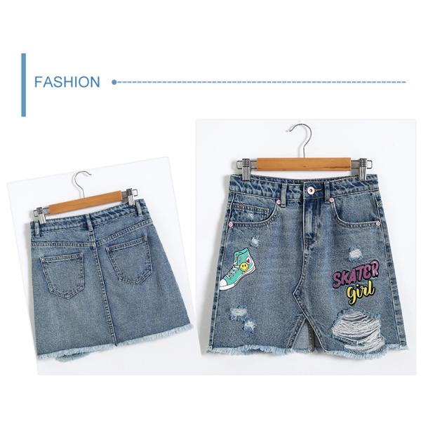 Casual Mini A Line Teen Girls Denim Skirts / Children's Jean Skirts Customized