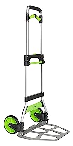 Folding Hand Truck Dolly, 264 Lb Capacity Heavy-Duty Luggage Trolley Cart Telescoping Handle and PP+EVA Wheels