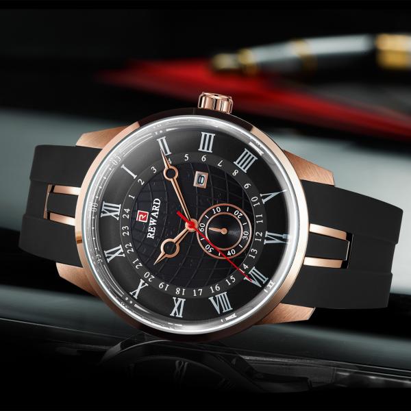 Alloy Sporty Mens Watches , Durable Mens Bracelet Watches With Silicone Strap
