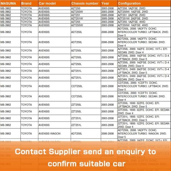 Oui MB-3962 MASUMA Systèmes de suspension automatique de la tige de la tige de la balle 43330-09210 43330-05030 pour TOYOTA AVENSIS WAGON