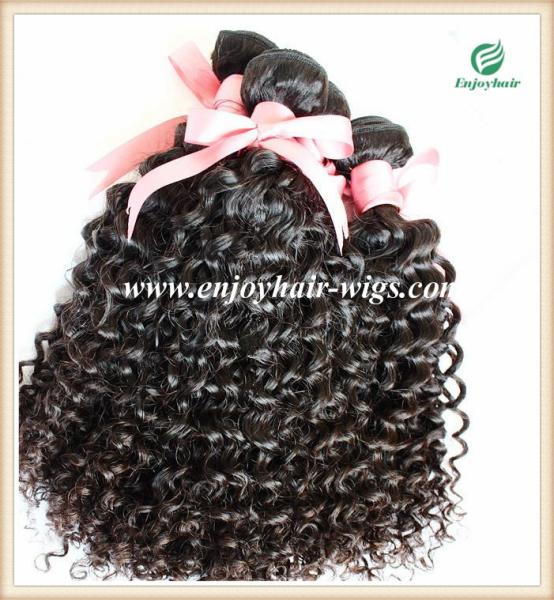 Brazilian 5A virgin remy hair weave ,natural color(can be dye) deep curly 10''-26''length