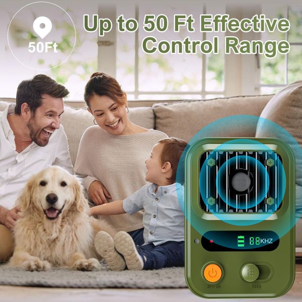 High-Power Portable Smart IPX5 Waterproof Ultrasonic Electronic Dog Repellent New Rechargeable Anti-Bite Trainer Bark Control