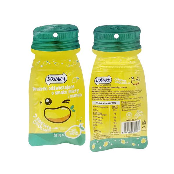Saquetes de doces sem manteiga com vitaminas e açúcar