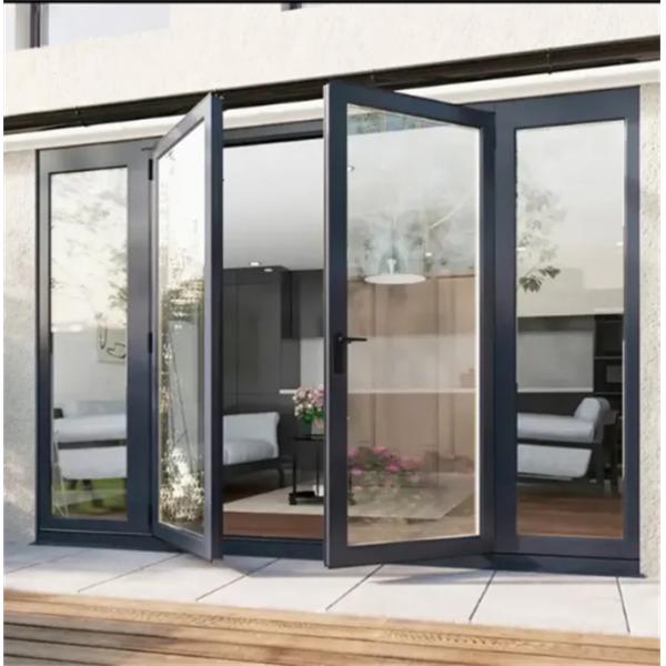 Thermal Break Aluminum French Style Casement Door With Triplex Glass Upgrade