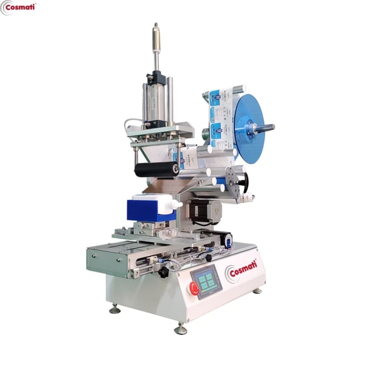 Flat Square Bottle Labeling Machine Semi Automatic Front Back Sticker Applicator