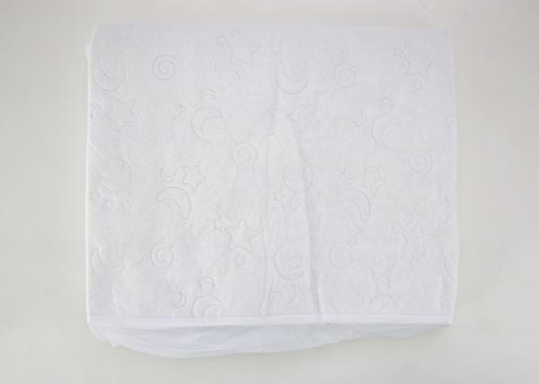 Non Woven Waterproof Crib Mattress Pad Fleece Top Fitted 100% Polyester Fabric