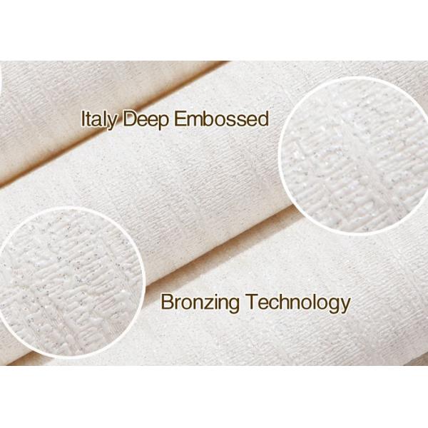 0.53*10M Simple White Washable Vinyl Wallpaper , Fashion Wallpaper for Bbedrooms