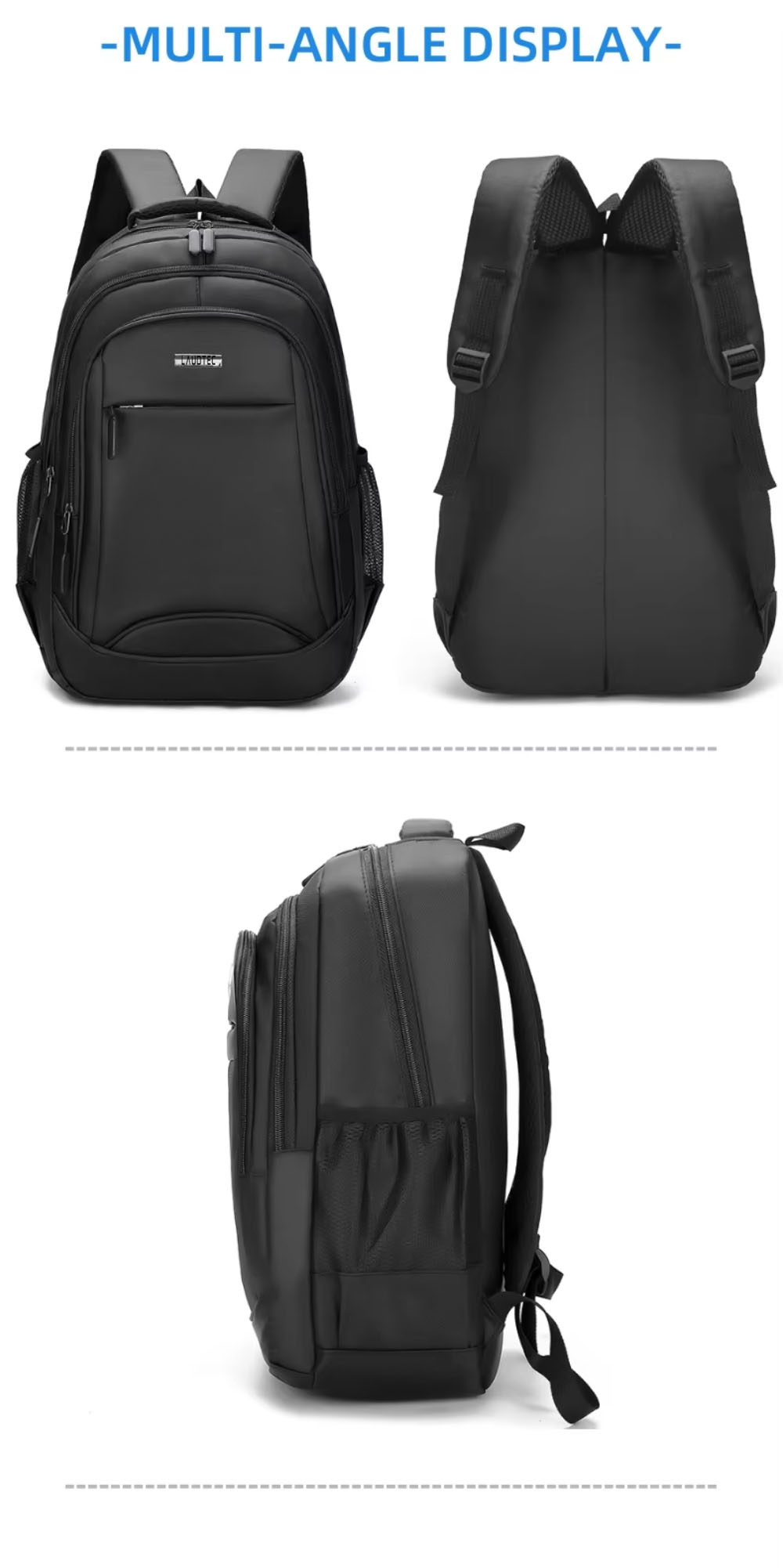 For Laudtec 17 Inch Nylon Laptop Backpack Customized Simple Office Man Travel Bag Waterproof and Shockproof Dnb62 Wholesale OEM/ODM/Private Label