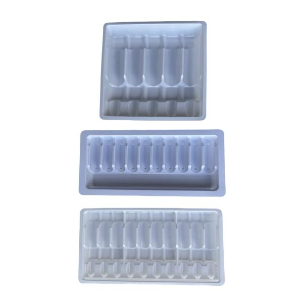 Pharmaceutical PET Ampoule Tray Customization 1ml 2ml 5ml 10m Water Injection Ampoule Tray PET Vacuum Forming Tray Customization