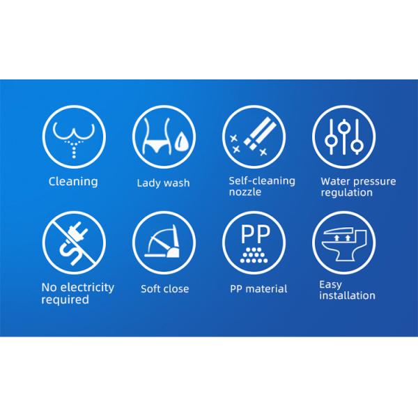 Деятельность мягкого близкого умного цвета крышки сидения унитаза белого легкая