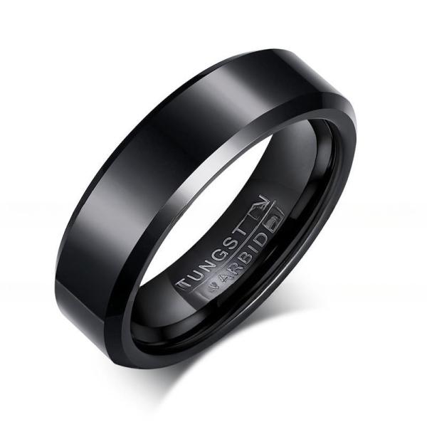 Basic Men's 6mm Tungsten Carbide Ring Polished Plain Silver Black Gold Rose Gold Comfort Fit Wedding Engagement Band Made