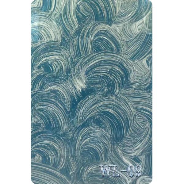 1220x2440mm Gray Green Whirlpool Cast Acrylic Sheet Home Door Window Decor