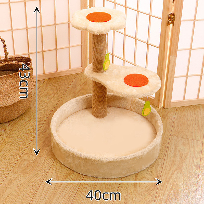 Customizable Pet Scratcher Wood and Lint Supply Board Tree Climbing Sisal Flower Catcher
