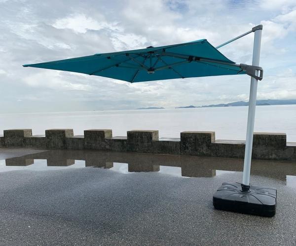 Big Patio Parasol Outdoor Aluminium Cantilever Restaurant Umbrella Sonnenschirm Garten Mit Led