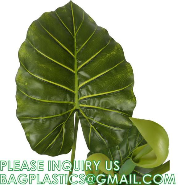 Fake Colocasia Esculenta, Plastic variegata artificial Taro, Subtropics Faux Swiss Cheese Plant For Home Garden Office