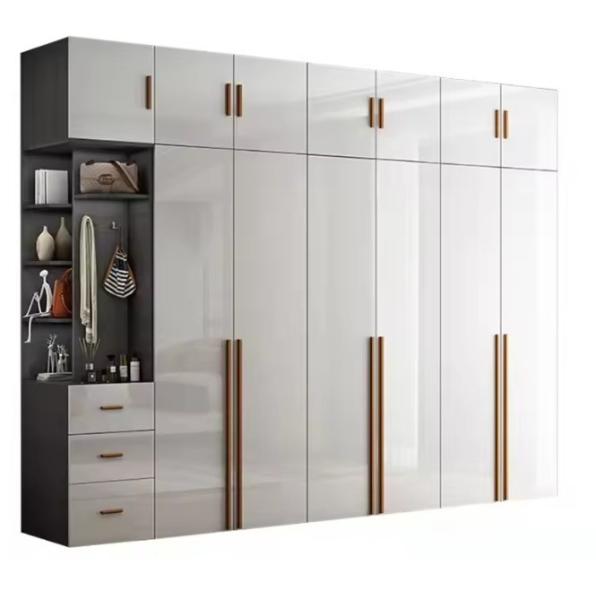 Customized Modern 2 Door MDF Wooden Clothes Wardrobe For Bedroom Extendable Functional